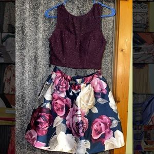 size four two piece floral dress